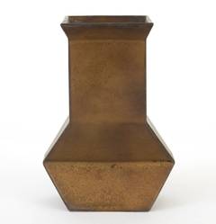Jan van der Vaart, Bronze Stoneware Vase, Dutch Avant-Garde Pottery