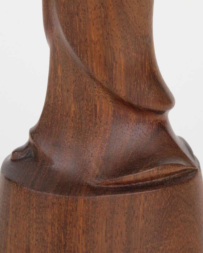 Teak Art Deco Sculpture of a Modern Japanese Lady by L.G. Verstoep, 1920s For Sale 4