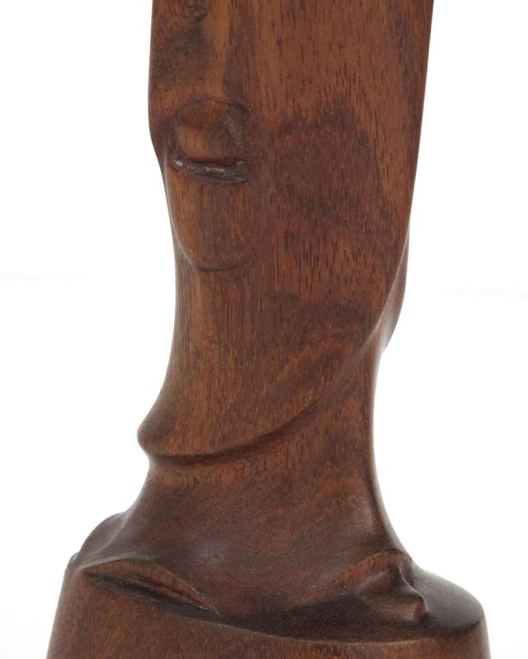 Teak Art Deco Sculpture of a Modern Japanese Lady by L.G. Verstoep, 1920s For Sale 3