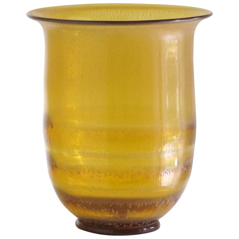 Andries Dirk Copier for Royal Leerdam Glass Vase with Tincrackle For