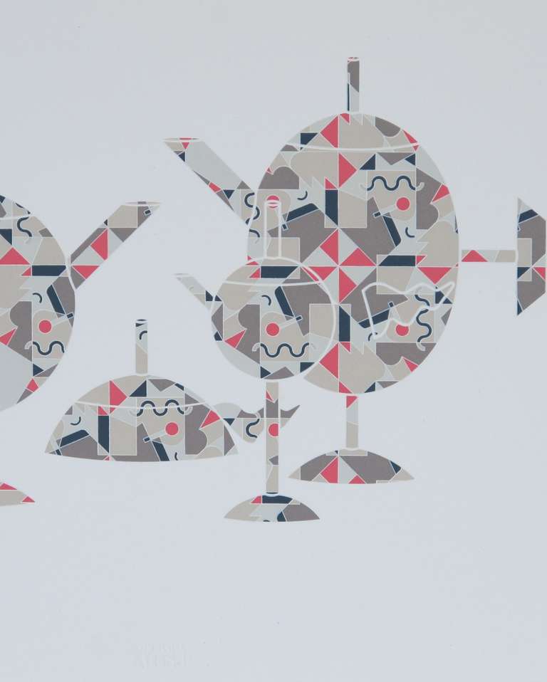 Italian Original Limited Edition 'Memphis' Litho by Alessandro Mendini for Alessi For Sale