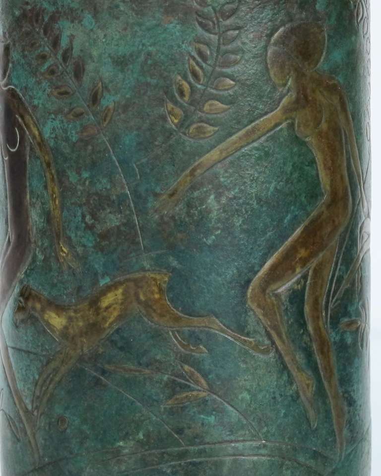 Unique Copper Art Deco Vase by Cris Agterberg 1