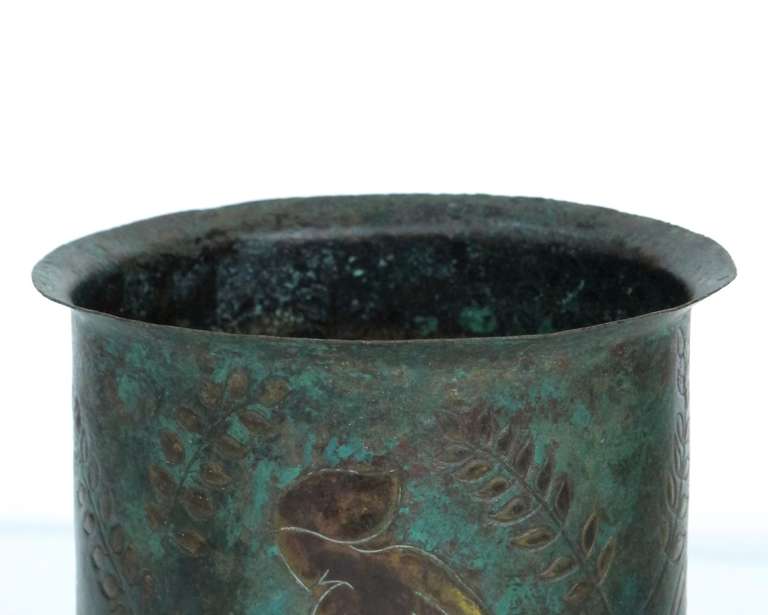 Unique Copper Art Deco Vase by Cris Agterberg 4