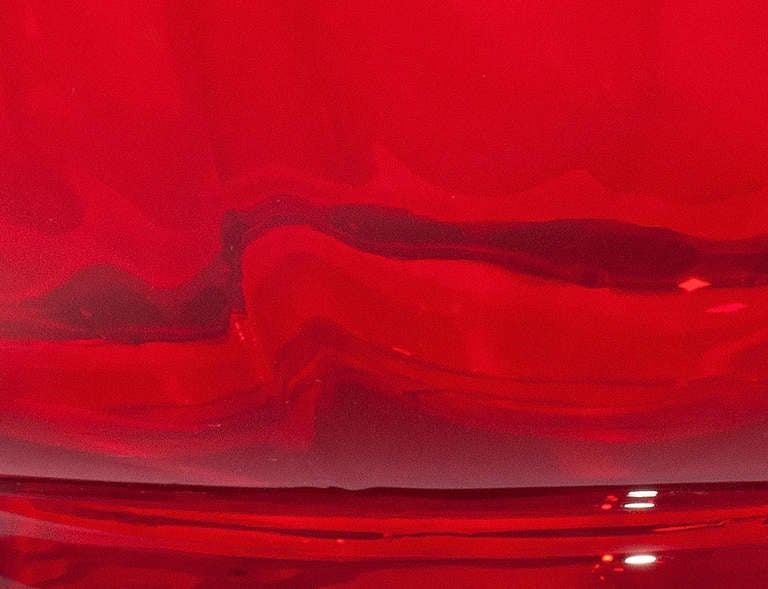 20th Century Red Glass Bowl by A.D. Copier, Dutch Art Deco For Sale