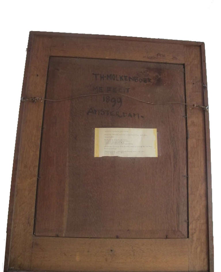 19th Century Dutch Art Nouveau Batik Mirror Frame, 1899 For Sale