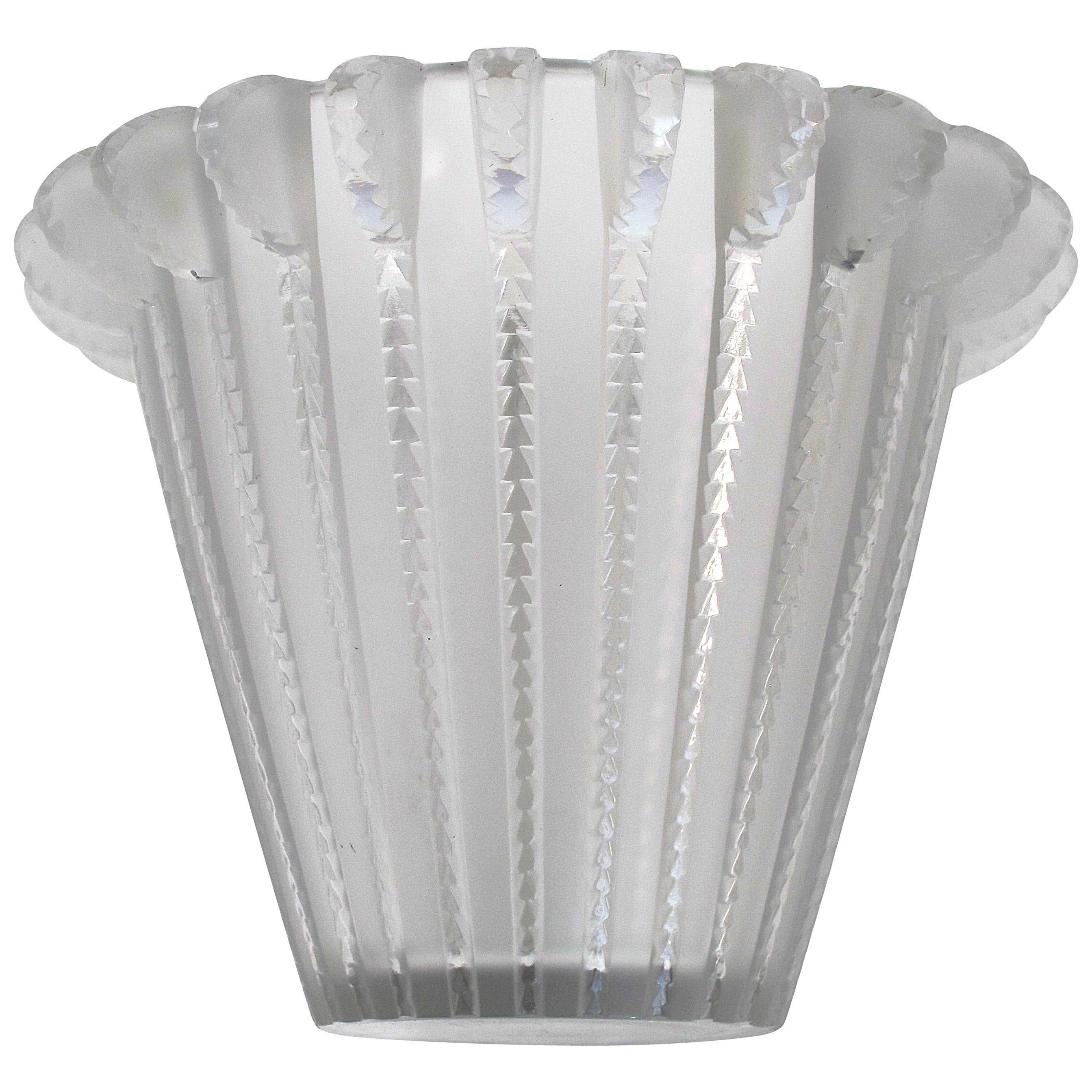 René Lalique Clear and Frosted "Royat" Vase, 1933