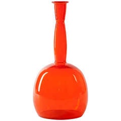 Antique Orange Glass Vase by A.D. Copier, Dutch Art Deco