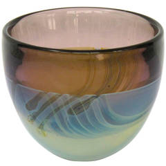 One-Off Willem Heesen Glass Bowl 'Waterkant' Made in De Oude Horn, 1984