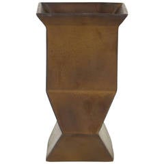 Jan van der Vaart, Bronze Stoneware Vase, Dutch Avant-Garde Pottery