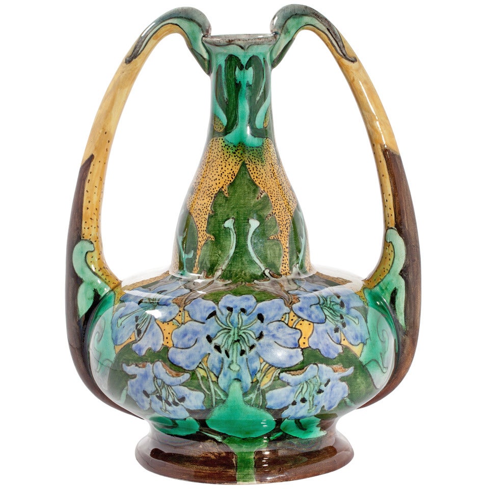 Dutch Art Nouveau Vase Brantjes Purmerend, circa 1900 For Sale