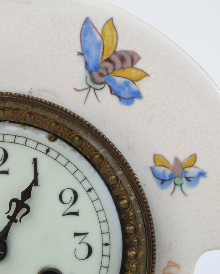 Dutch Art Nouveau, Hand-Painted Clock by Plateelbakkerij Zuid-Holland, Gouda 2