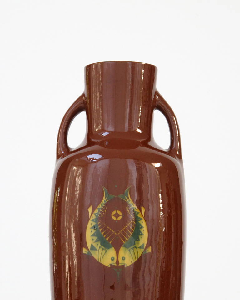 Art Nouveau Pair of Ear Vases, Design by Chris van der Hoef for Amstelhoek 1