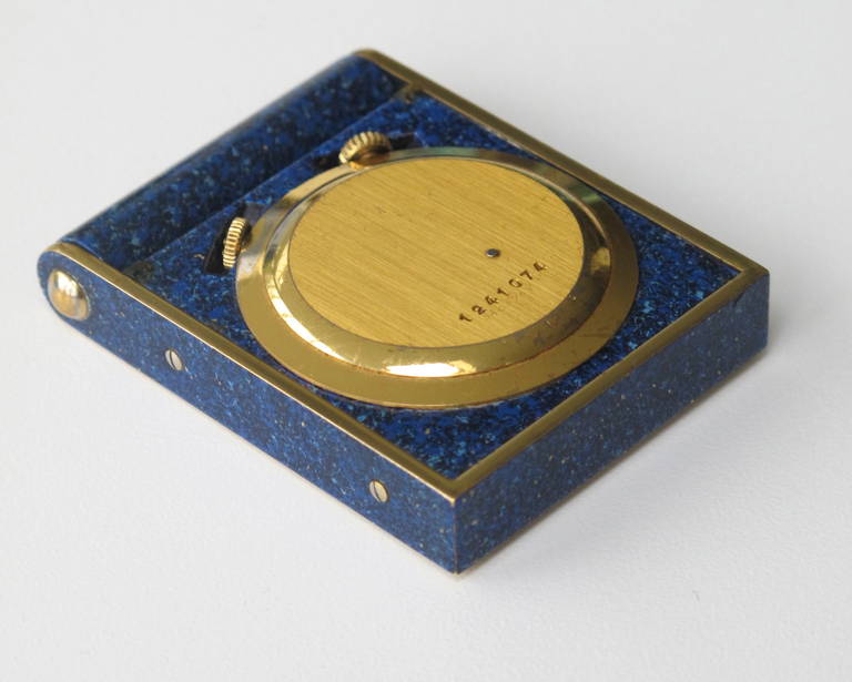 Jaeger-LeCoultre Lapis Lazuli Travel Clock, 1960s 2