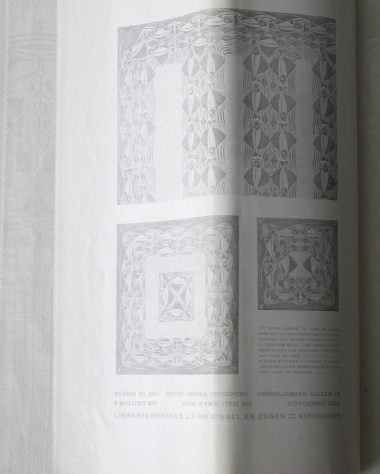 20th Century Rare Sales Catalogue with Art Nouveau Textile Swatches of Chris Lebeau Designs