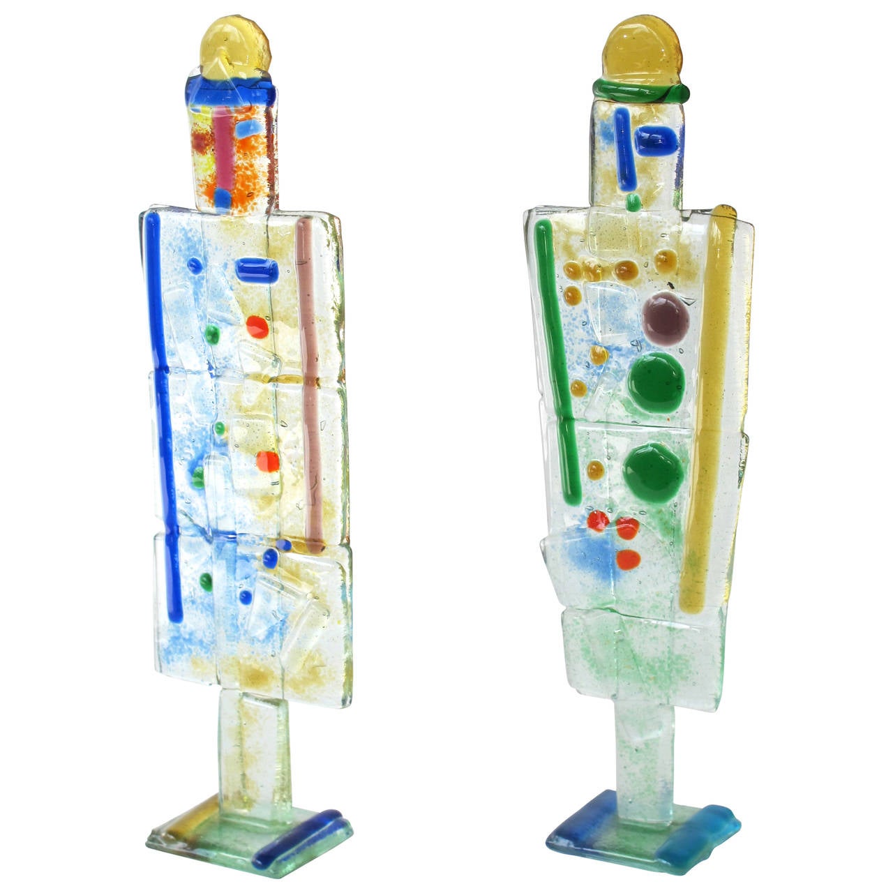 Pair of Studio Glass Figurines by Silvio Vigliaturo For Sale at 1stdibs