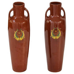 Art Nouveau Pair of Ear Vases, Design by Chris van der Hoef for Amstelhoek