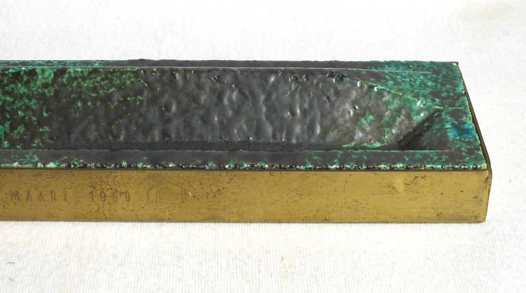 Italian Gio Ponti, Rare Glazed Tile Penholder, Incentive at Opening De Bijenkorf, 1969