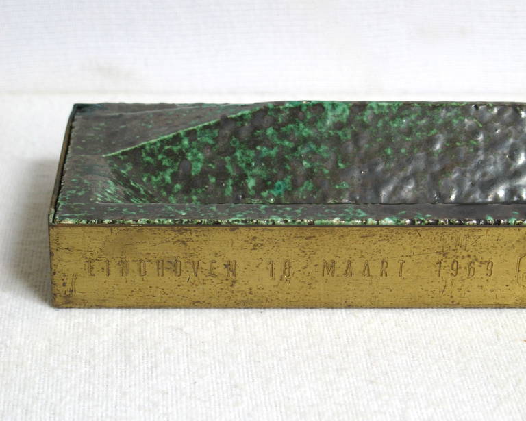 Gio Ponti, Rare Glazed Tile Penholder, Incentive at Opening De Bijenkorf, 1969 1