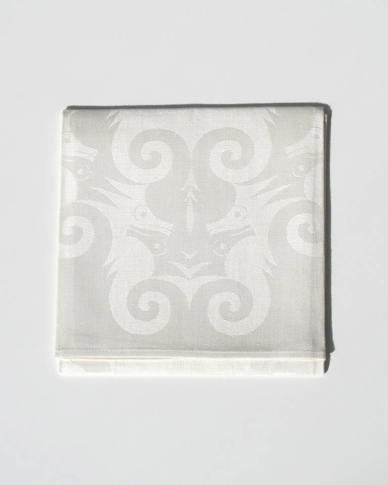 Rare M.C. Escher Damask Napkin with Seahorse and Fish, 1950s