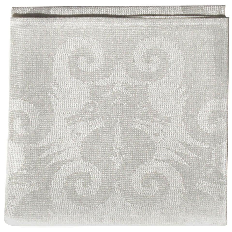 Rare M.C. Escher Damask Napkin with Seahorse and Fish, 1950s For Sale