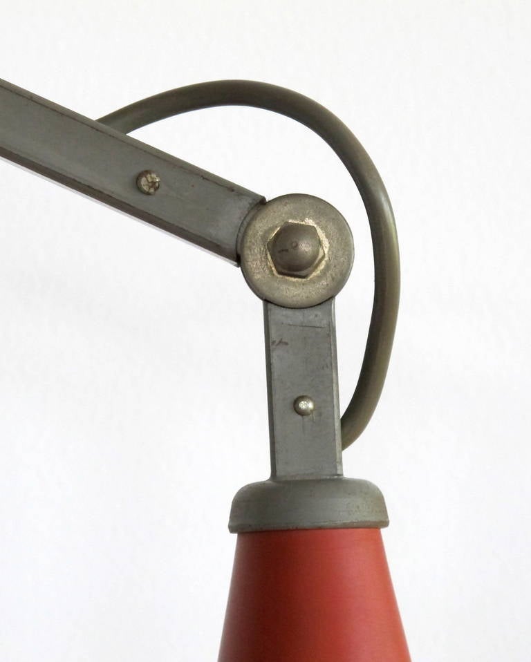Rare Red Panama Wall Lamp by Wim Rietveld for Gispen, Design Icon For Sale 1