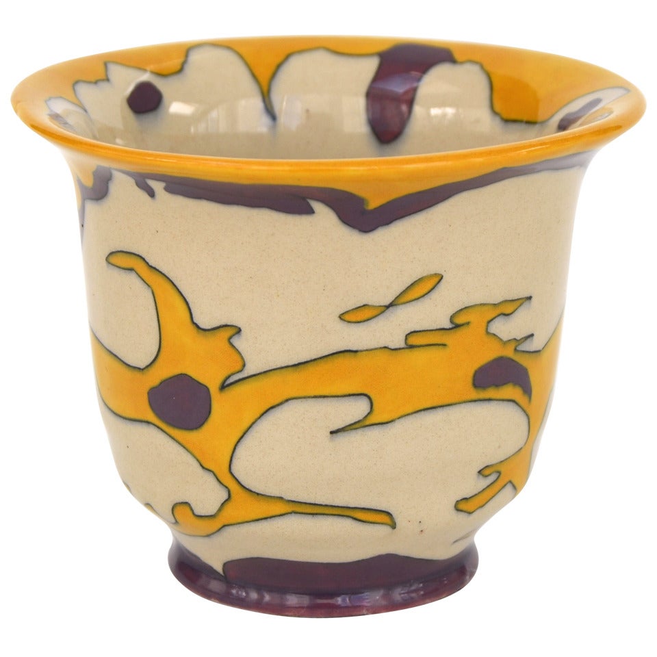 Art Deco Ram Flower Pot by Theo Colenbrander, Decor Drijvend "Floating, " 1923 For Sale