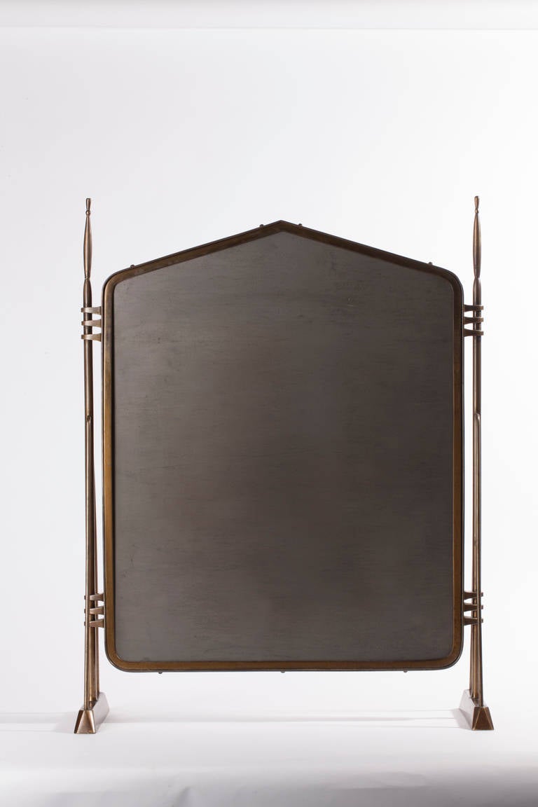 Unique Amsterdam School Fireplace Screen with Cloisonné Panel by Marie Kuyken 2