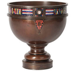 Unique Loving Cup by Jan Eisenloeffel with Decoration in Enamel and Quartz, 1924