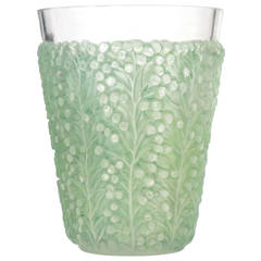 René Lalique Opalescent Green "St. Tropez" Vase 1937