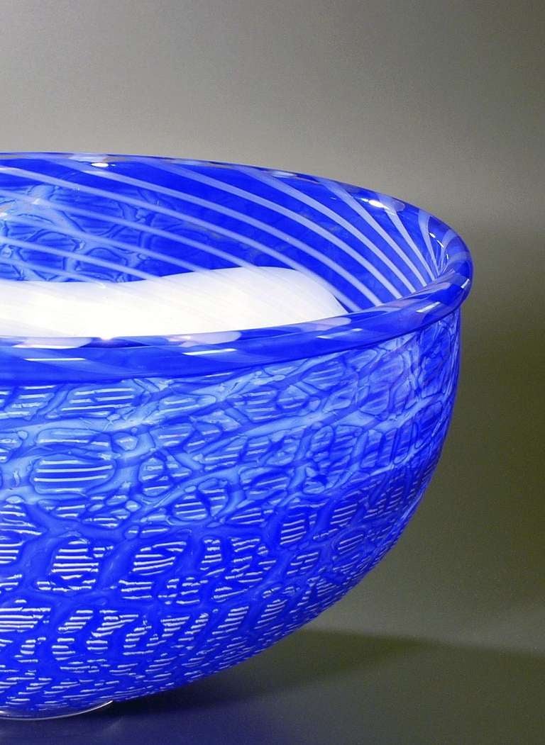 Studio Glass Bowl One-Off by A.D. Copier and Lino Tagliapietra 1990 In Excellent Condition In Amstelveen, NL
