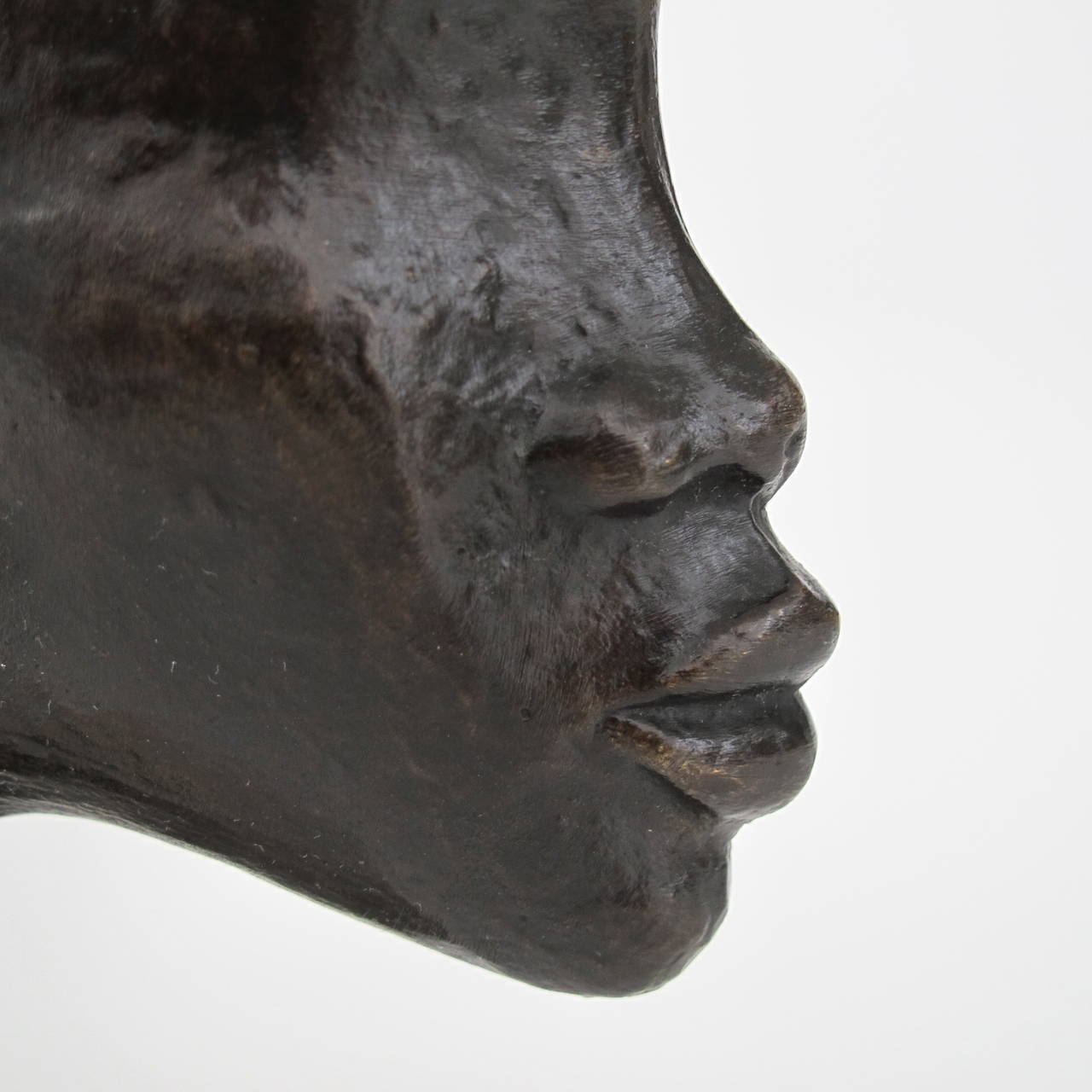 Austrian Bronze Head of an African Woman Flowing into Fish Tail by Karl Hagenauer, Vienna