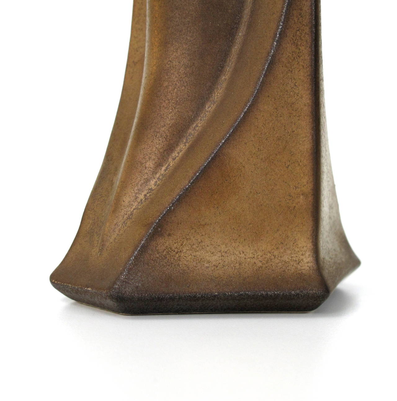 Jan van der Vaart, Bronze Stoneware Vase, Dutch Avant Garde Pottery For Sale 2