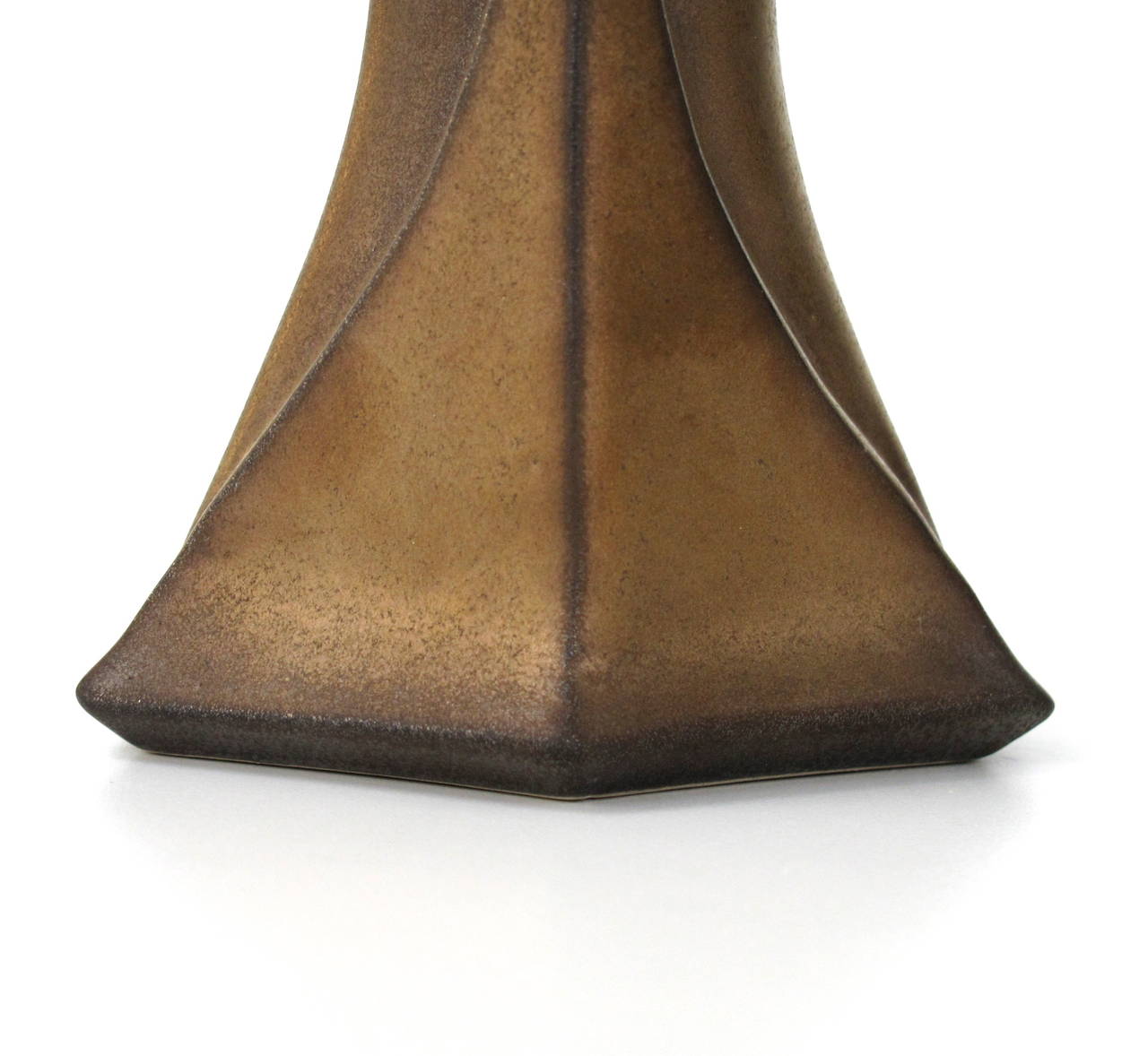 Jan van der Vaart, Bronze Stoneware Vase, Dutch Avant Garde Pottery For Sale 1