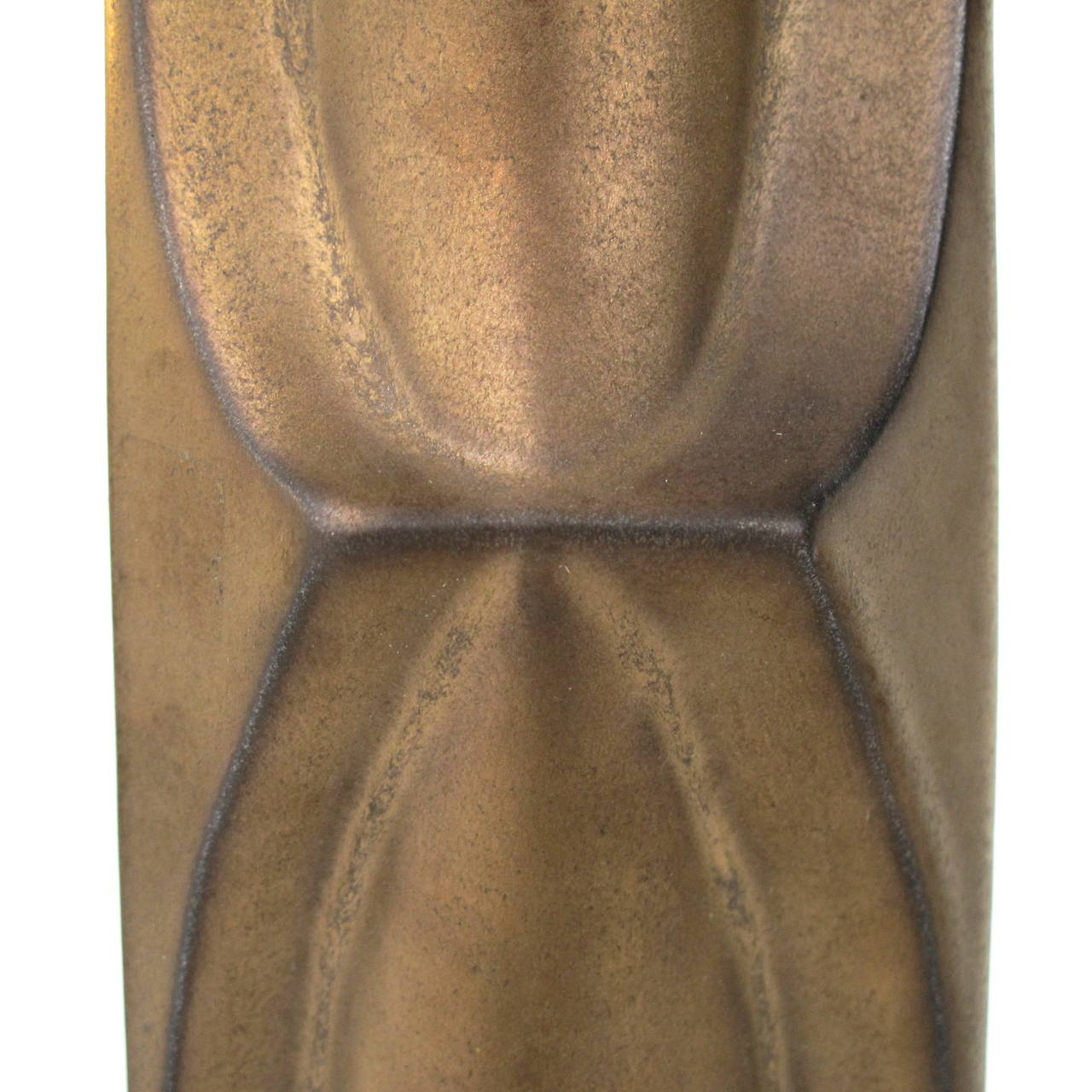 Jan van der Vaart, Bronze Stoneware Vase, Dutch Avant Garde Pottery In Excellent Condition For Sale In Amstelveen, NL