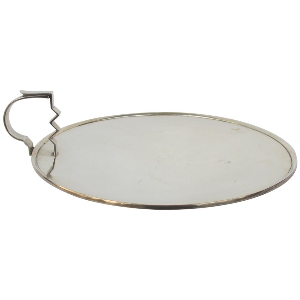 Original Modernist Chester Silver Serving Platter, 1930s For Sale