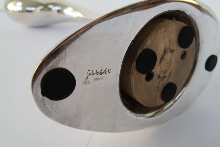 Paire de chandeliers en argent sterling Gabriele De Vecchi, design Petalo, 1990 4