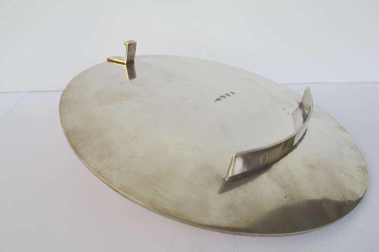 Original Modernist Chester Silver Serving Platter, 1930s For Sale 1