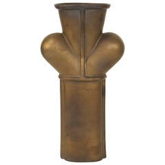 Jan van der Vaart Bronze Stoneware Vase, Multiple, Executed in Own Studio, 1999