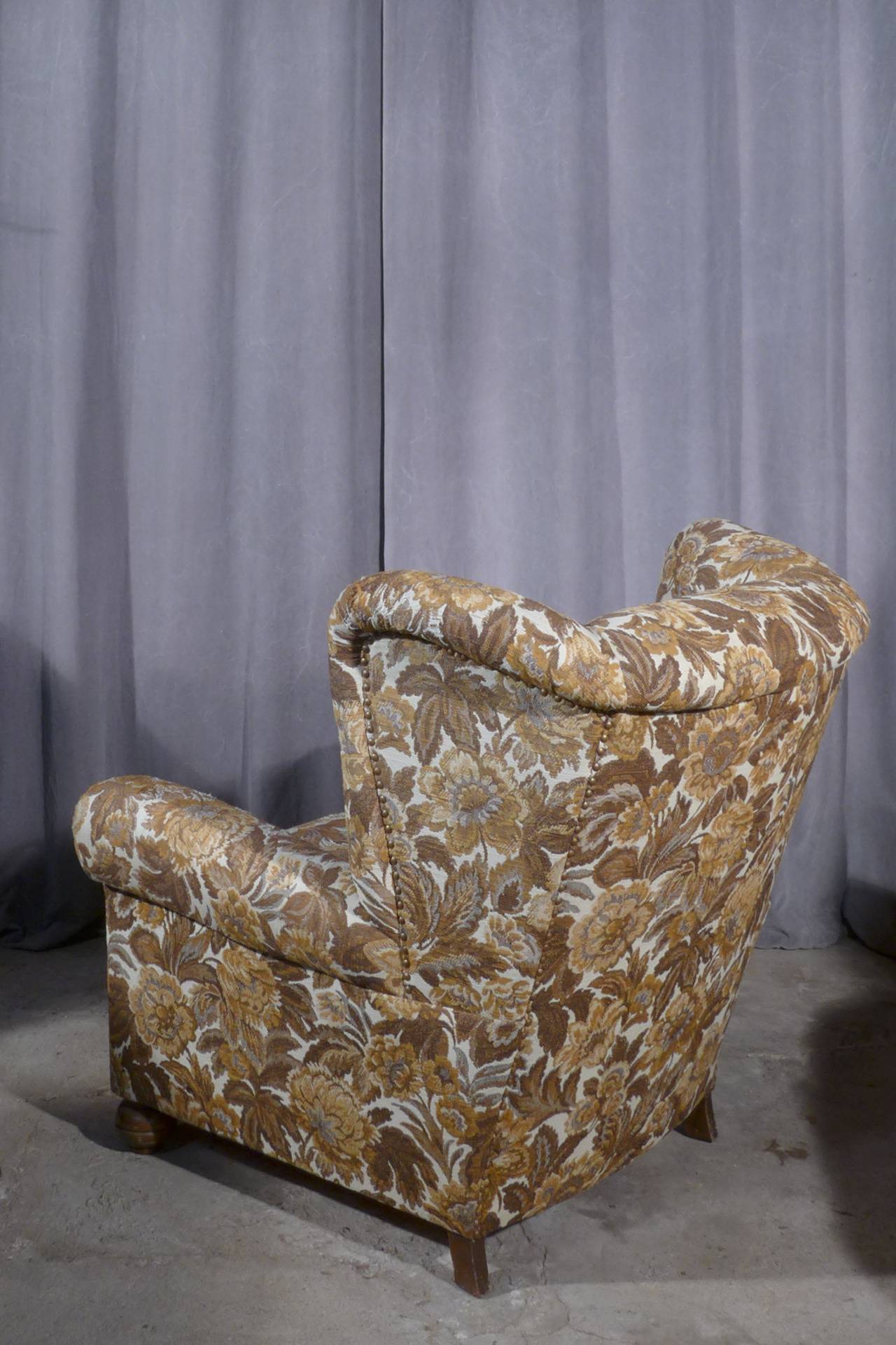Scandinavian lounge chair in the style of Flemming Lassen.