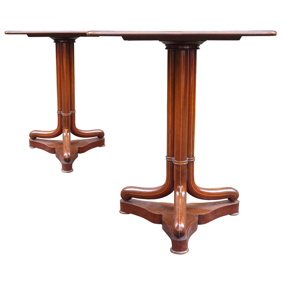 A Pair of Mahogany Side Tables For Sale