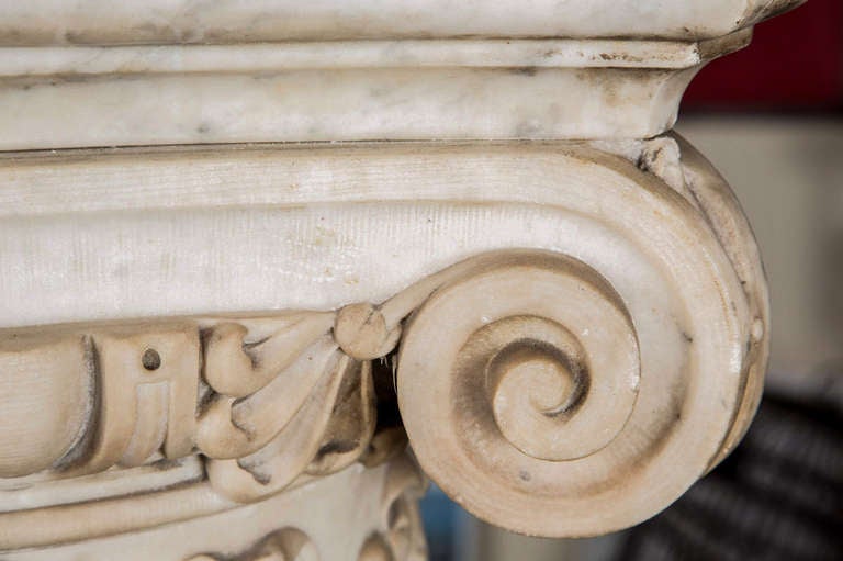 Carved Marble Column Pedestal with Ionic Capital 2
