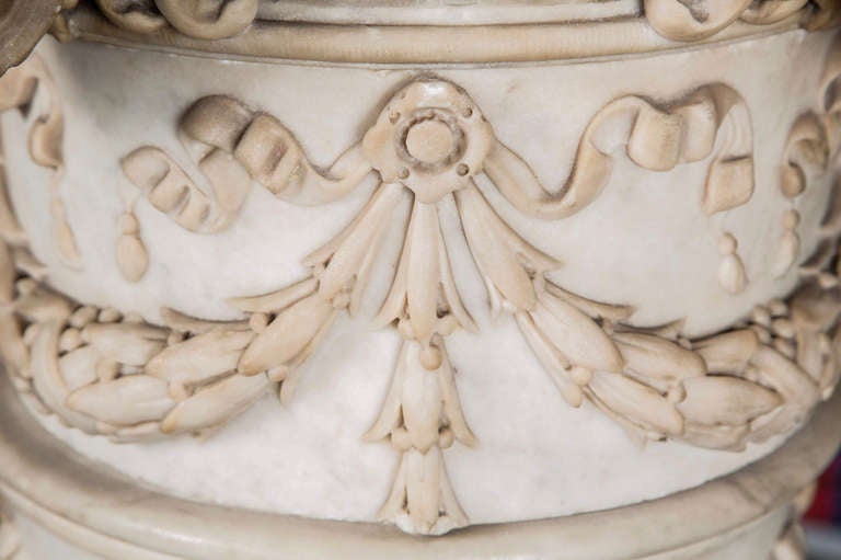Carved Marble Column Pedestal with Ionic Capital 3
