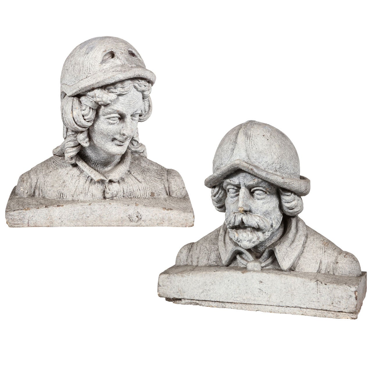 Terracotta Figural Busts of a Man and Woman