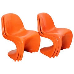 6 Panton Chairs by Verner Panton edited by Herman Miller in 1960