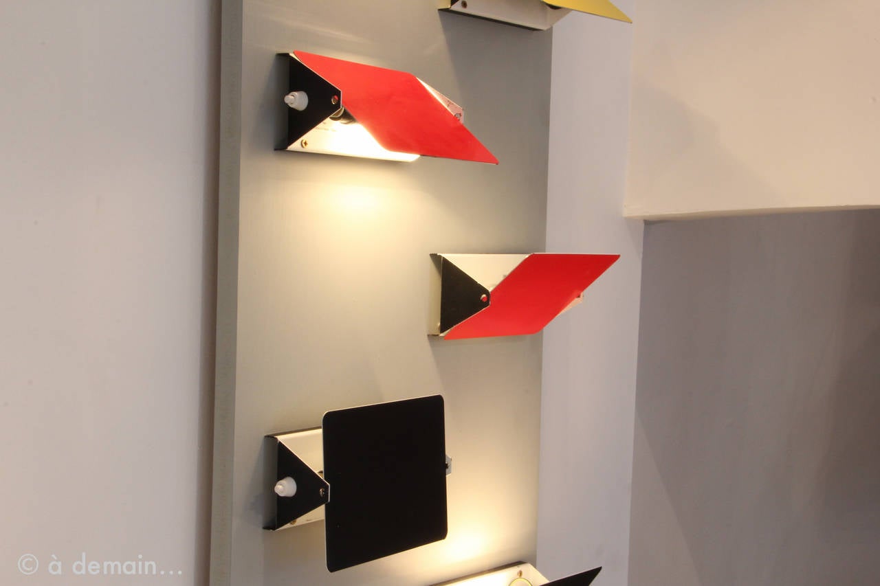 Mid-20th Century Six CP1 Wall Lamps by Charlotte Perriand for Les Arcs Ski Resort from 1960s