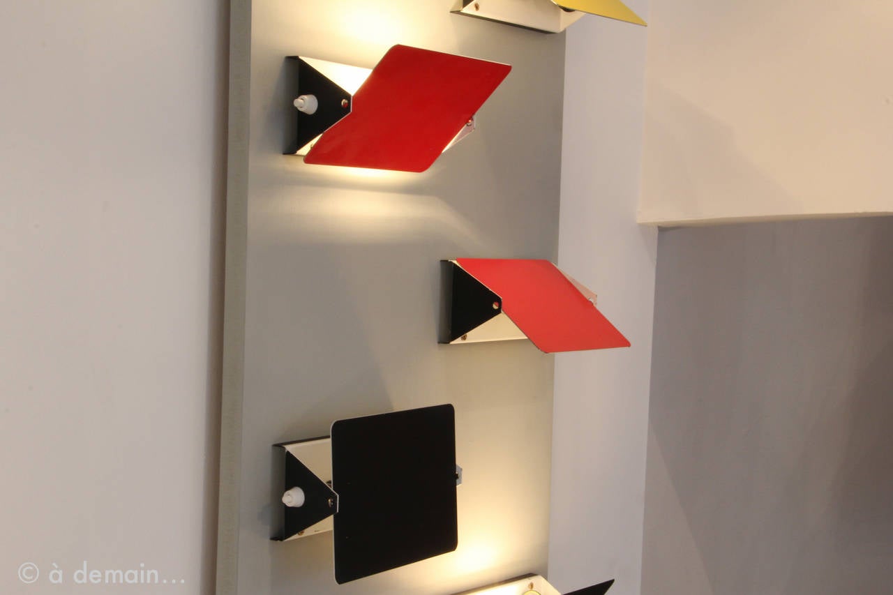 Six CP1 Wall Lamps by Charlotte Perriand for Les Arcs Ski Resort from 1960s 1