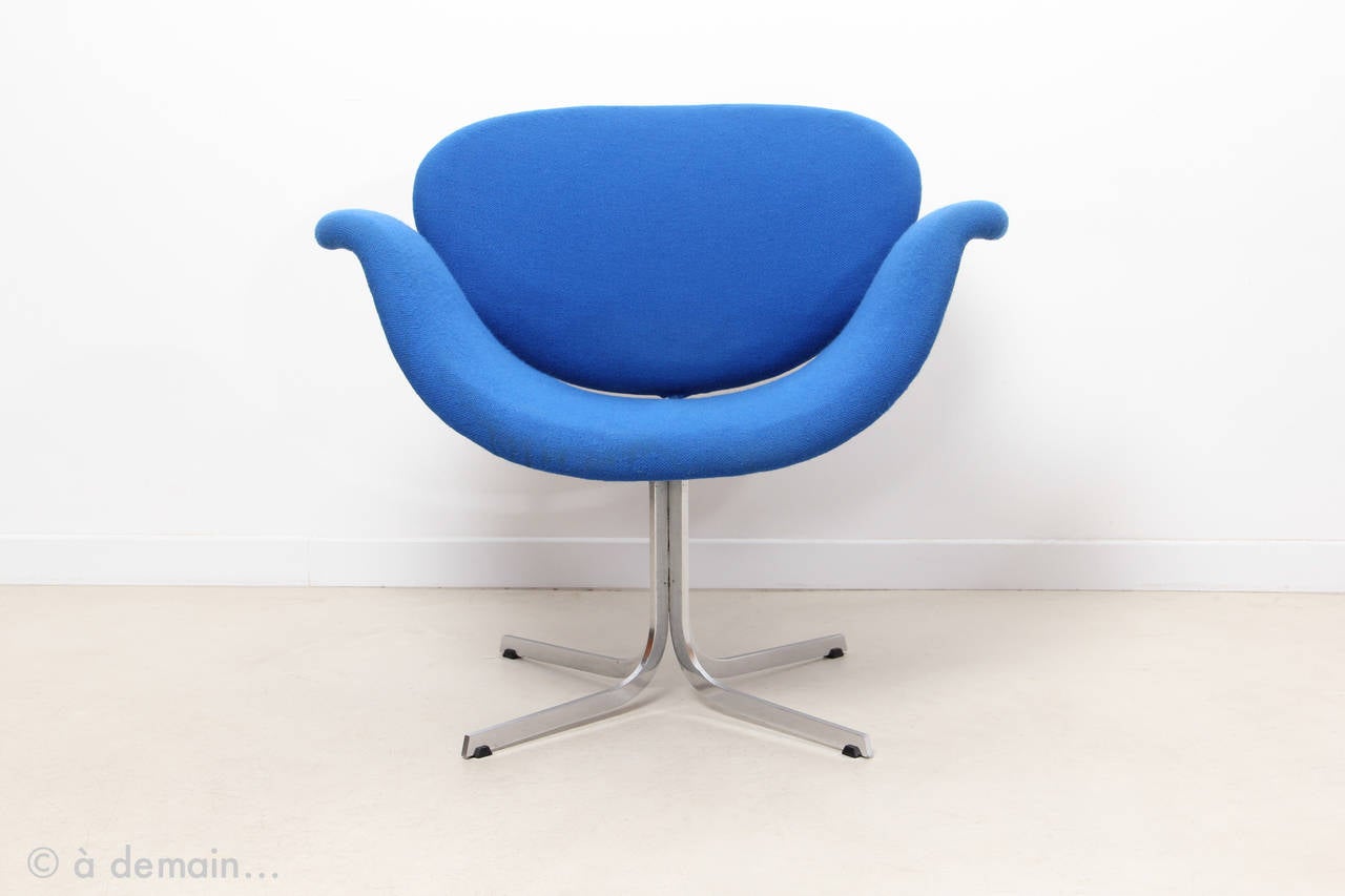 Dutch Blue Big Tulip Lounge Chair by Pierre Paulin Edited by Artifort in 1965