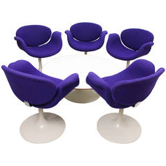 1960s Artifort Set with Five Paulin Armchairs and a Kho Liang Ie Coffee Table