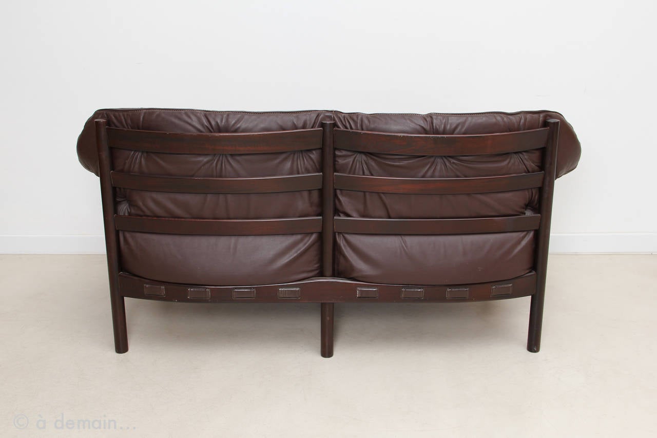 Dutch Arne Norell Leather Sofa Edited by Coja in 1968