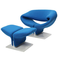 Ribbon Chair and Ottoman Designed by Pierre Paulin, Edited by Artifort, 1966